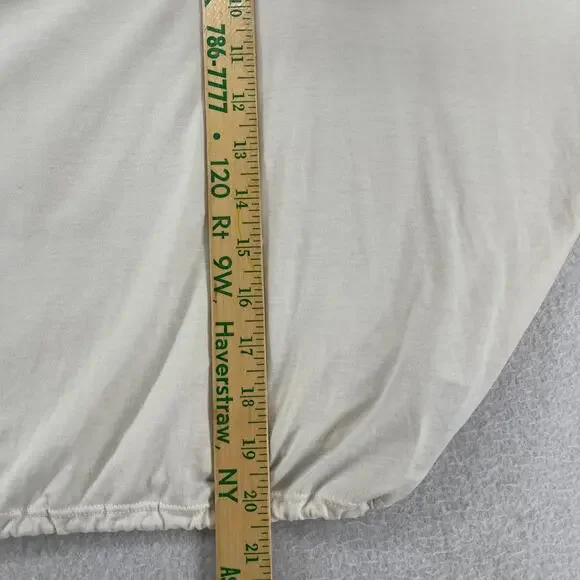 ATHLETA Top M Oversized Cropped Boat Neck Long Sleeve Cinched Off White - Picture 11 of 12